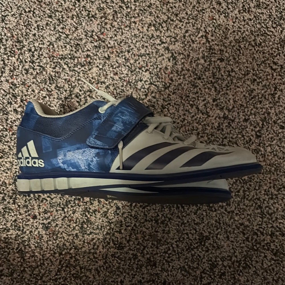 Adidas Blue and White Lifting Shoes